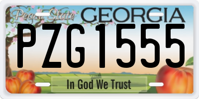 GA license plate PZG1555