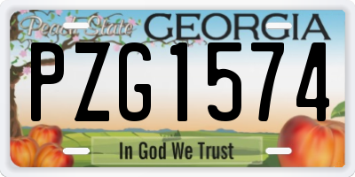 GA license plate PZG1574