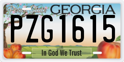 GA license plate PZG1615