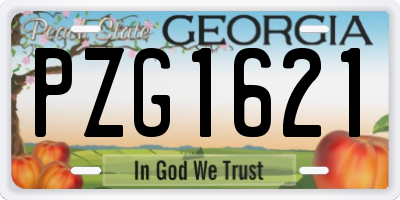 GA license plate PZG1621