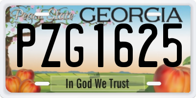 GA license plate PZG1625