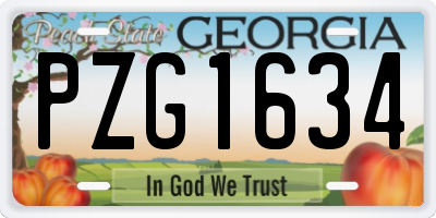 GA license plate PZG1634