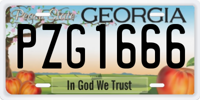 GA license plate PZG1666