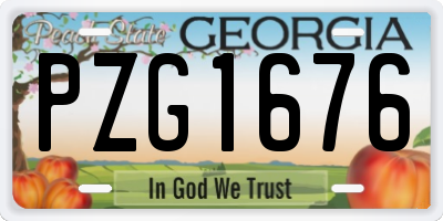 GA license plate PZG1676