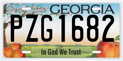 GA license plate PZG1682