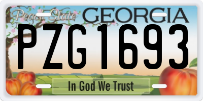 GA license plate PZG1693