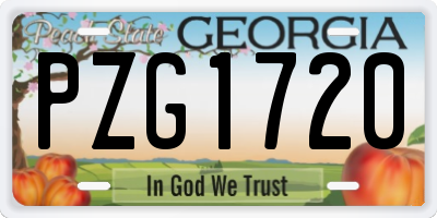 GA license plate PZG1720