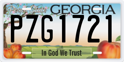 GA license plate PZG1721
