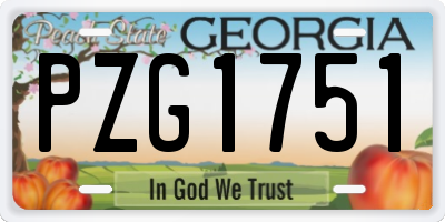GA license plate PZG1751