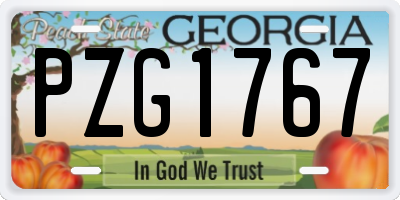 GA license plate PZG1767
