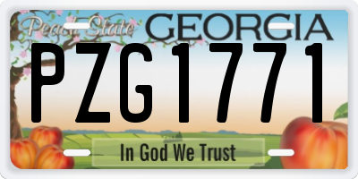 GA license plate PZG1771