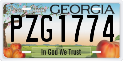 GA license plate PZG1774