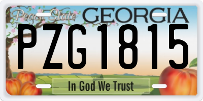GA license plate PZG1815