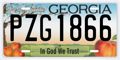 GA license plate PZG1866