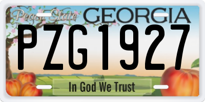 GA license plate PZG1927