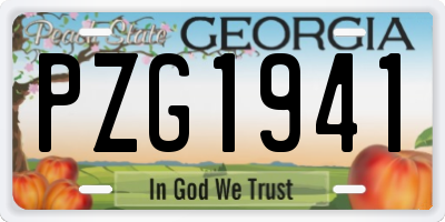 GA license plate PZG1941