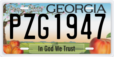 GA license plate PZG1947