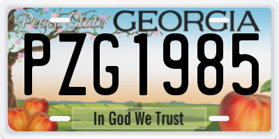 GA license plate PZG1985