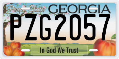 GA license plate PZG2057
