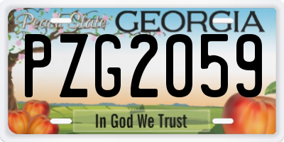 GA license plate PZG2059