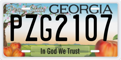 GA license plate PZG2107