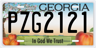 GA license plate PZG2121