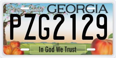 GA license plate PZG2129