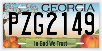 GA license plate PZG2149