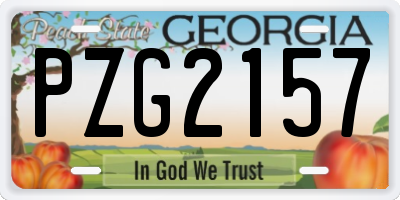 GA license plate PZG2157
