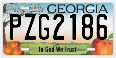 GA license plate PZG2186
