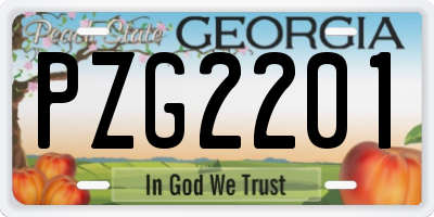 GA license plate PZG2201