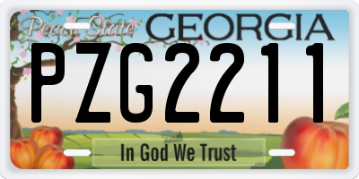 GA license plate PZG2211