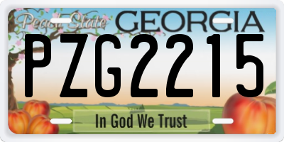 GA license plate PZG2215
