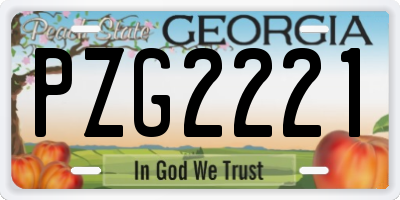 GA license plate PZG2221
