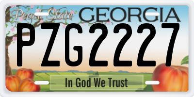 GA license plate PZG2227