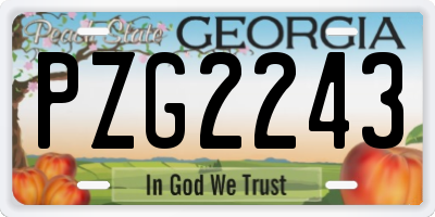 GA license plate PZG2243
