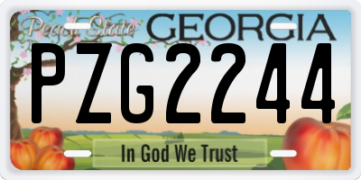 GA license plate PZG2244