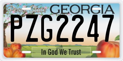 GA license plate PZG2247