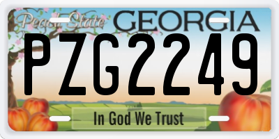 GA license plate PZG2249