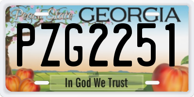 GA license plate PZG2251