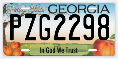 GA license plate PZG2298
