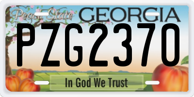 GA license plate PZG2370