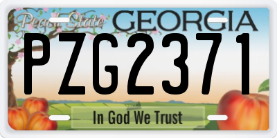 GA license plate PZG2371