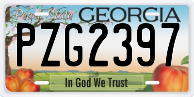 GA license plate PZG2397