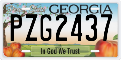 GA license plate PZG2437