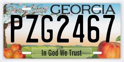 GA license plate PZG2467