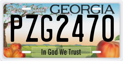 GA license plate PZG2470