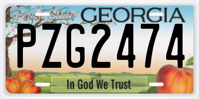 GA license plate PZG2474