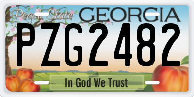 GA license plate PZG2482