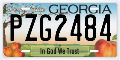 GA license plate PZG2484